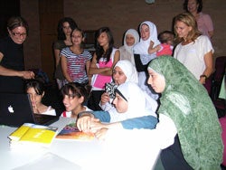Young Muslim women participating in the human rights workshop